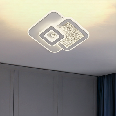 Lustra LED KOMPACTO 57W, 3 Patrate, lumina Rece/Calda/Neutra, Alb