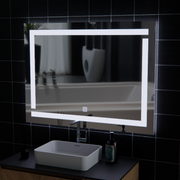 Oglinda LED Giga, 80x60cm, Argintiu, Touch, Lumina 6000K