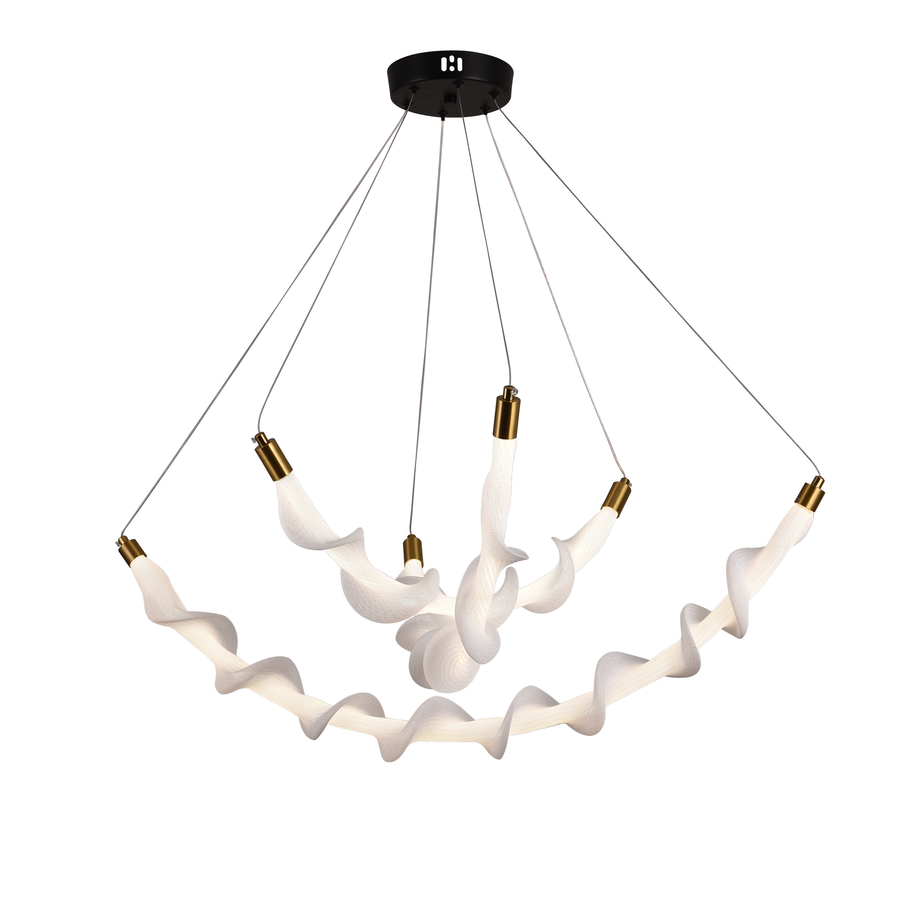 Lustra LED Suspendata Acril LT760/3GD, 48W, Lumina Calda/Neutra/Rece 3000/4000/6000K, Alb, Inaltime Reglabila, Metal si Acril