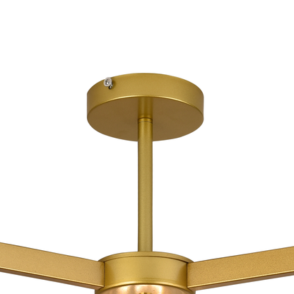 Lustra Clasica Moderna LC110/3GD cu Cristal,  3x E27, Auriu, Metal si Cristal