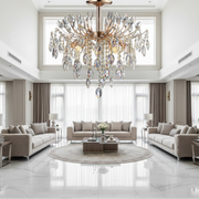 Candelabru Cristal PALERMO Eleganza 5xE14, Diametru 50cm, Auriu