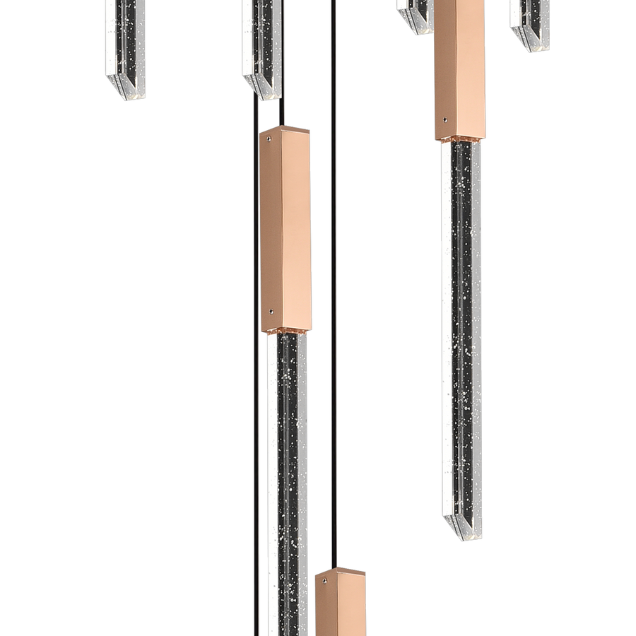 Candelabru Cristal LED 22W, Lumina Calda/Neutra/Rece, Diametru 25cm Auriu CM511/H150XW35