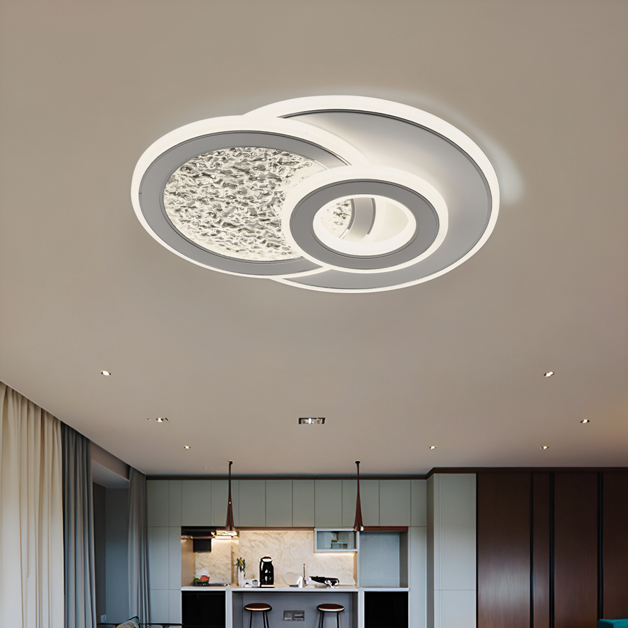 Lustra LED KOMPACTO 34W, 3 Cercuri, lumina Rece/Calda/Neutra, Alb