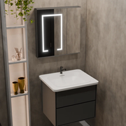 Set Mobilier pentru Baie SANTORINI, 60x50cm, 2 Piese, Gri si Alb