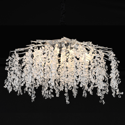 Candelabru Cristal WILLOW, 9x E14, Diametru 50cm, Crom