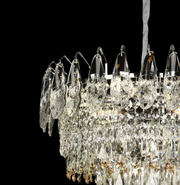 Candelabru Cristal CC6687/500CR 9x E14, Diametru 49cm, Crom Lucios, Inaltime Reglabil