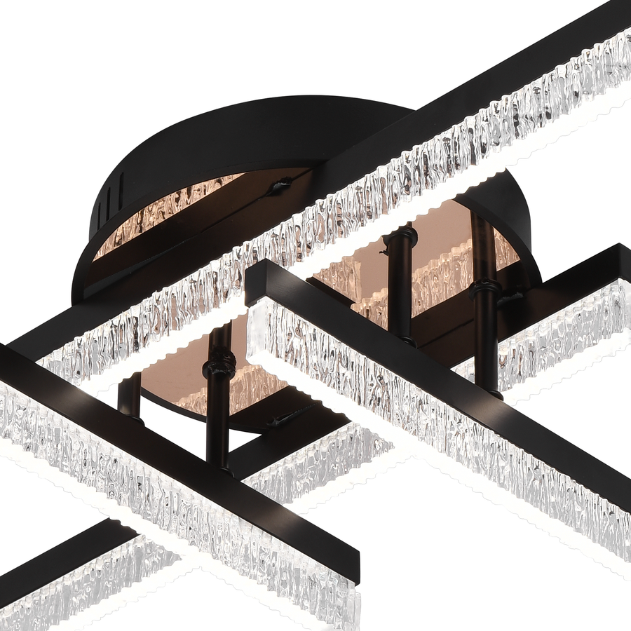Lustra LED cu Telecomanda LT179/4BK, 35W, 4 Elemente, Lumina Rece/Clada/Neutra, Dimabila, Negru