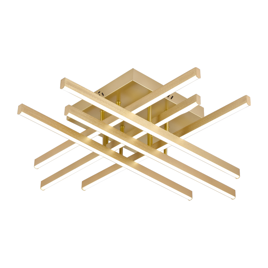 Lustra LED cu Telecomanda LINEX, 81W, Lumina 3000K/4000K/6000K, Dimabila, Auriu