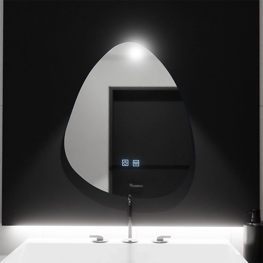 Oglinda LED Organica 80x60cm, Fluido Touch, Sistem Dezaburire, Dimabila
