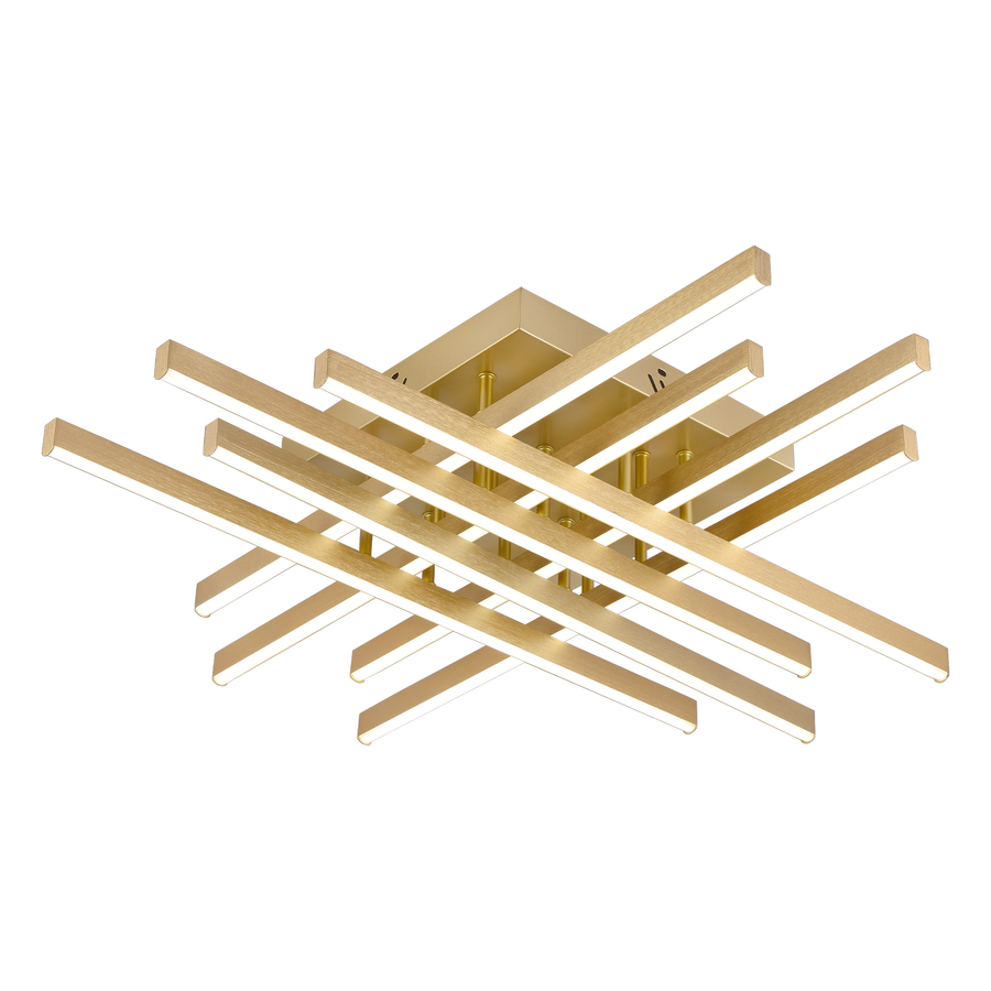 Lustra LED cu Telecomanda LINEX, 109W, Lumina 3000K/4000K/6000K, Dimabila, Auriu