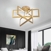 Lustra LED cu telecomanda 71W, 3 Elemente, lumina Rece/Calda/Neutra, Dimabila, Auriu