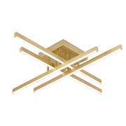 Lustra LED cu Telecomanda LINEX, 54W, Lumina 3000K/4000K/6000K, Dimabila, Auriu