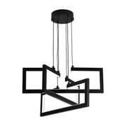 Lustra LED cu telecomanda ,Suspendata 71W, 3 Elemente, lumina Rece/Calda/Neutra, Dimabila, Inaltime Reglabila, Negru