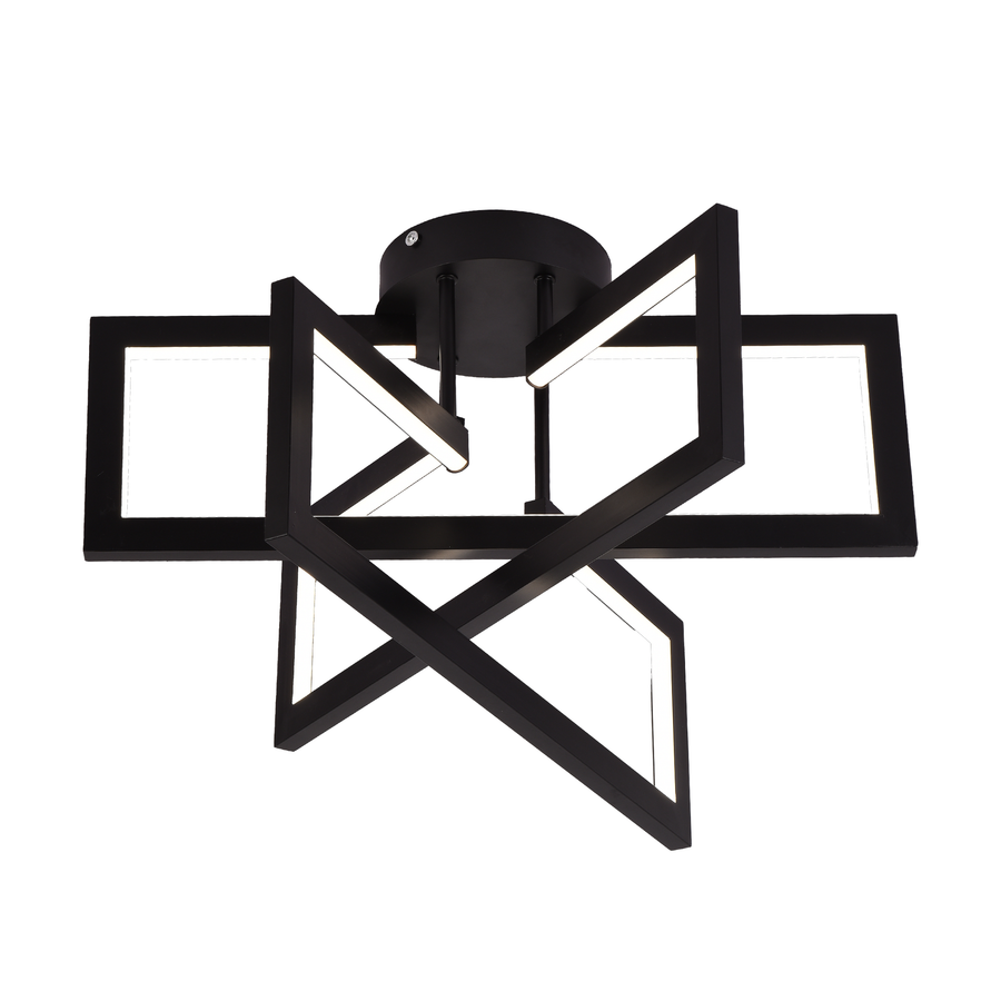 Lustra LED cu telecomanda 72W, 3 Elemente, lumina Rece/Calda/Neutra, Dimabila, Negru, LT750/3BK