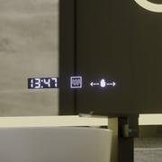 Oglinda LED Rectangulara, 75x90cm, Eclat MotionGlow Marcello, Sistem Dezaburire, Ceas & Termometru, Lupa Cosmetica, Dimabila