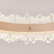 Lustra LED suspendata cu Telecomanda NIVALIS Duo 127W, Cercuri 40x60cm, lumina Rece/Calda/Neutra, Dimabila,Inaltime Reglabila, Auriu