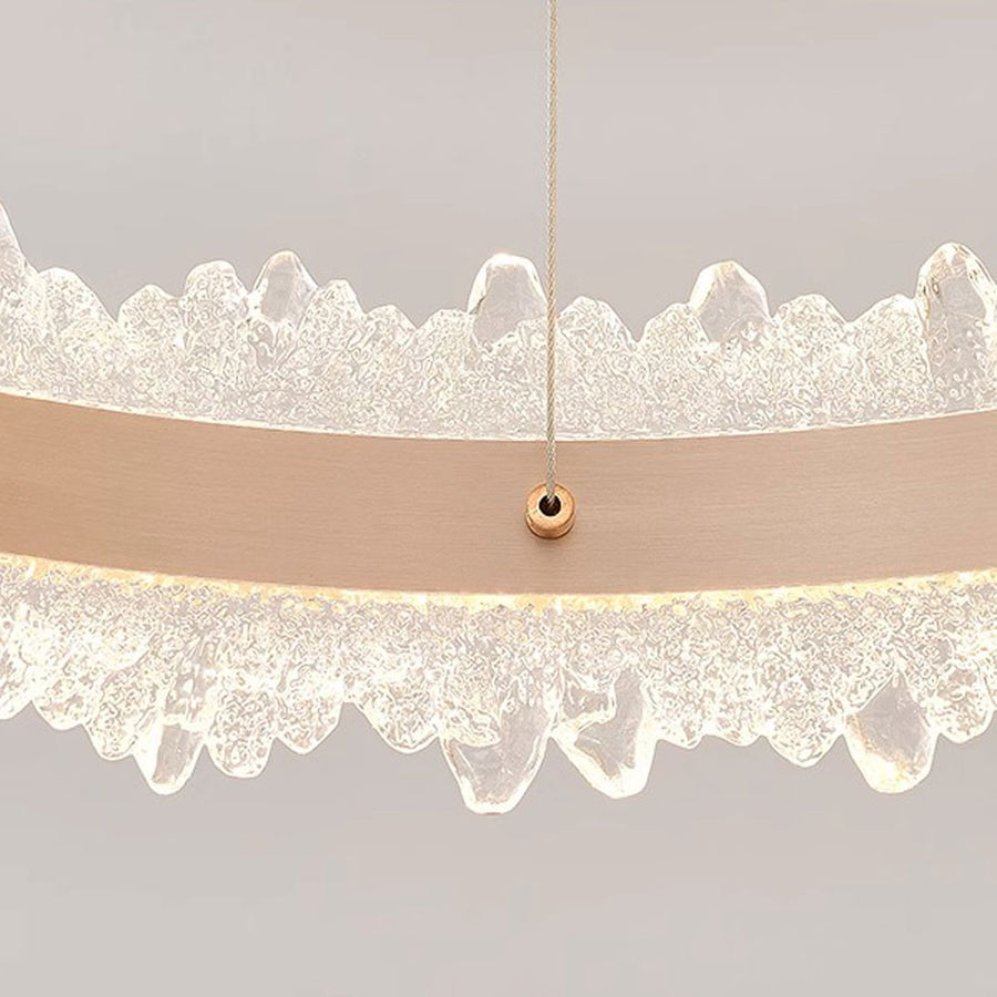 Lustra LED suspendata cu Telecomanda NIVALIS Duo 127W, Cercuri 40x60cm, lumina Rece/Calda/Neutra, Dimabila,Inaltime Reglabila, Auriu