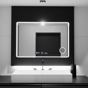 Oglinda LED Rectangulara 120x80 Aura Riflesso Puro MotionGlow Marcello, Sistem Dezaburire, Termometru si Ceas, Dimabila