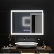 Oglinda LED Rectangulara, 100x75cm, Verite MotionGlow Marcello, Sistem Dezaburire, Ceas & Termometru, Dimabila