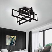 Lustra LED cu telecomanda 96W, 4 Elemente, lumina Rece/Calda/Neutra, Dimabila, Negru