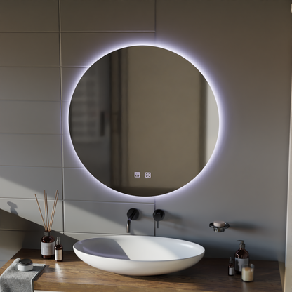Oglinda LED Rotunda, 70cm, Isolda, Touch, Sistem Dezaburire