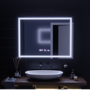 Oglinda LED Rectangulara, 100x75cm, Verite MotionGlow Marcello, Sistem Dezaburire, Ceas & Termometru, Dimabila