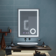 Oglinda LED Touch NIVERA Sistem Dezaburire, Ceas si Temperatura 60x80 cm Lupa Cosmetica