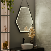 Oglinda LED Rectangulara, 55x70cm, Senzor MotionGlow Marcello, Sistem Dezaburire, Ceas & Termometru, Dimabila