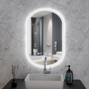 Oglinda LED Ovala, 50x80cm, Lucia Senzor Marcello, Sistem Dezaburire, Ceas & Termometru, Dimabila