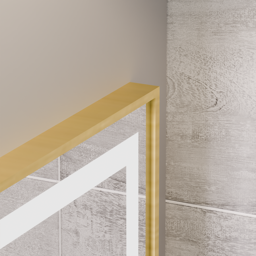 Oglinda LED Rectangulara, 60x80cm, Eclat MotionGlow Marcello, Sistem Dezaburire, Ceas & Termometru, Lupa Cosmetica, Dimabila, Rama Auriu Brushed