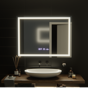 Oglinda LED Rectangulara, 100x75cm, Verite MotionGlow Marcello, Sistem Dezaburire, Ceas & Termometru, Dimabila