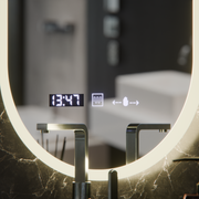 Oglinda LED Ovala, 50x80cm, Lucia Senzor Marcello, Sistem Dezaburire, Ceas & Termometru, Dimabila