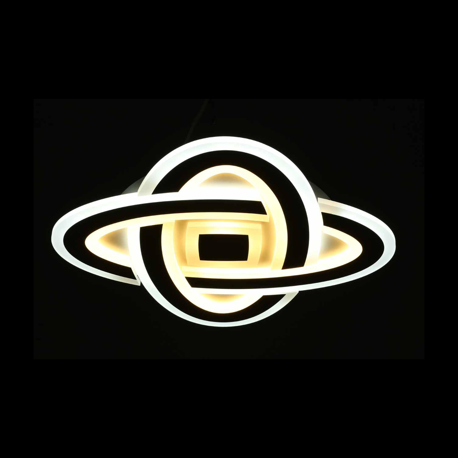 Lustra LED CRINELLA 44W, Diametru 23cm, lumina Rece/Calda/Neutra 3000K/4000K/6000K, Negru, Metal si Acril