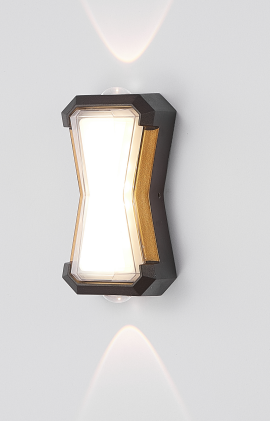 Aplica LED AX216 de Exterior si Interior, 2 Surse x 10W, Metalic, Negru, 3000K