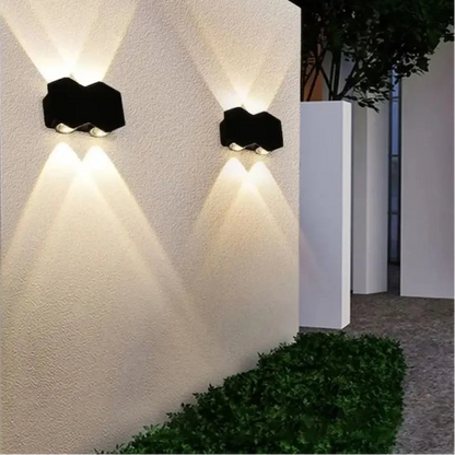Aplica LED AX231, Exterior si Interior, 4 Surse, 10W, Negru, 3000K