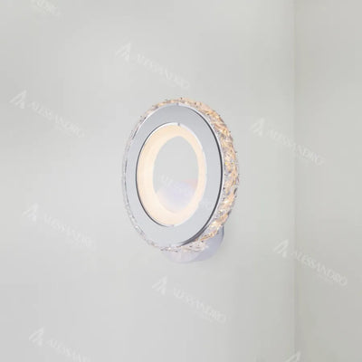 Aplica LED Borandis 16W, Alb cu Crom, Acril si Cristal , Lumina Rece/Calda/Neutra