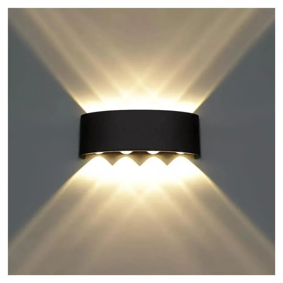 Fantas Aplica LED de Exterior si Interior, 8 Surse x 1W, IP65, Metalic, Negru, 3000K