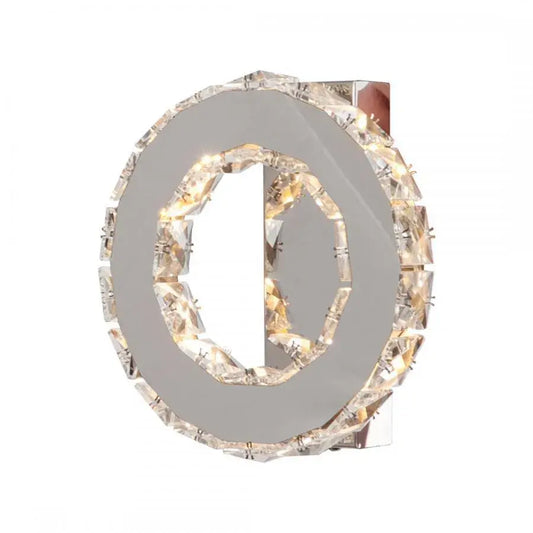 Lustra LED cu cristal MAJORA 8W, Diametru 20cm, lumina Rece/Calda/Neutra, Crom Lucios