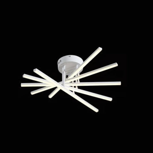 Lustra LED cu Telecomanda GIO, 90W, 5 Elemente, Lumina Rece/Clada/Neutra, Dimabila, Alb