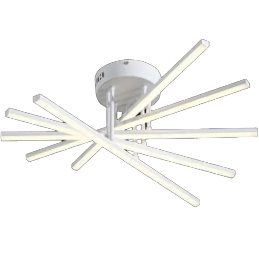 Lustra LED cu Telecomanda GIO, 90W, 5 Elemente, Lumina Rece/Clada/Neutra, Dimabila, Alb