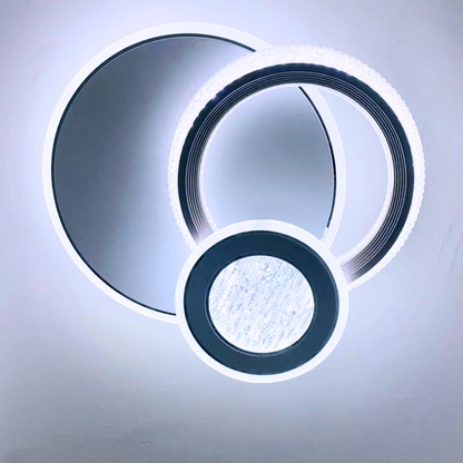 Lustra LED NYXORA 44W, 3 Cercuri, lumina Rece/Calda/Neutra, Negru