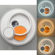 Lustra LED cu cristal HELIOX, 45W, 4 Cercuri, lumina Rece/Calda/Neutra, Alb