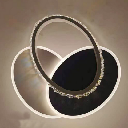 Lustra LED cu cristal PRISMIQ 39W, 3 Ovale, lumina Rece/Calda/Neutra, Negru