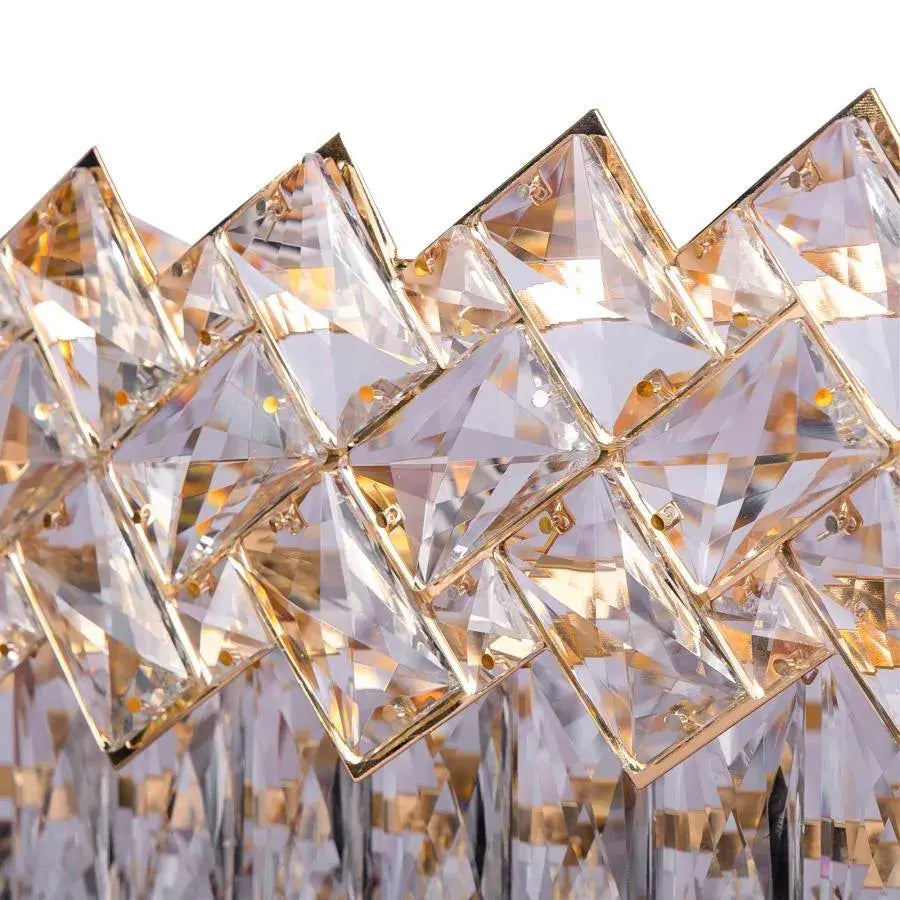 Candelabru Cristal WINDSOR Regalis 10x E14, Diametru 85cm, Auriu Lucios, Inaltime Reglabila