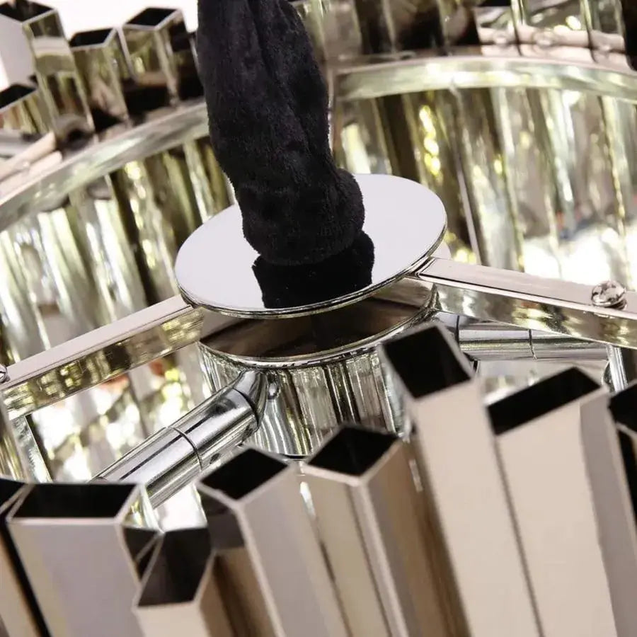 Candelabru Cristal BLOIS Eleganza 8xE14, Diametru 49cm, Argintiu, Inaltime Reglabila