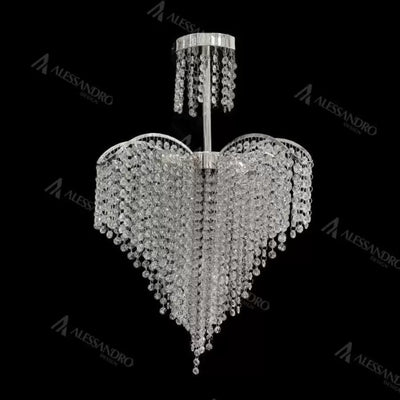 Candelabru Cristal Ander 4xE14 Diametru 45cm Crom