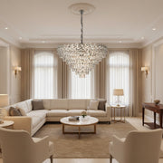 Candelabru Cristal WINDSOR Supremo 10xE14, Diametru 80cm, Crom Lucios, Inaltime Reglabila