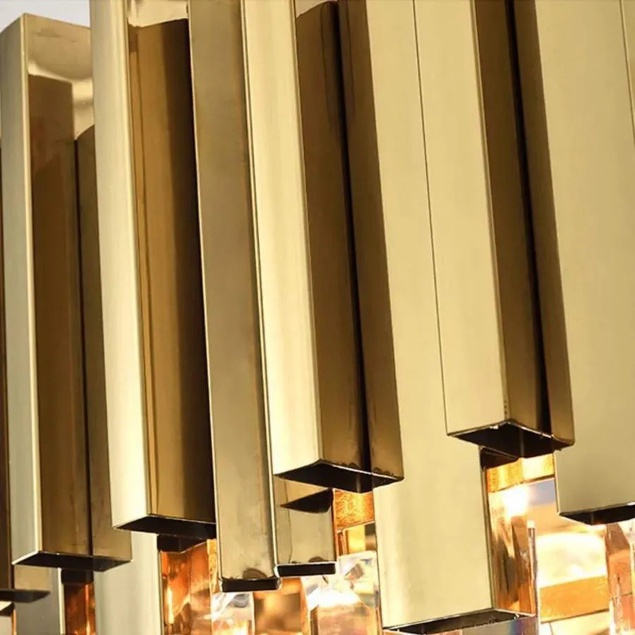 Candelabru BLOIS Nobile, Diametru 40cm, 5x E14 Auriu, Inaltime Reglabila