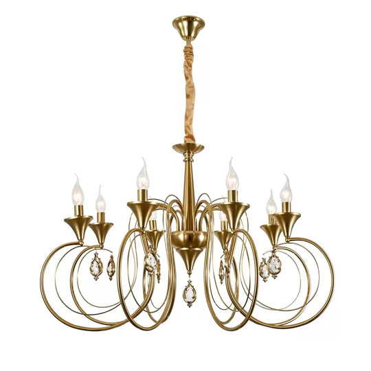 Candelabru Cristal Frederick 8xE14, Diametru 52cm, Auriu, Inaltime Reglabila Candelabre Clasice Default Title Alessandro Design