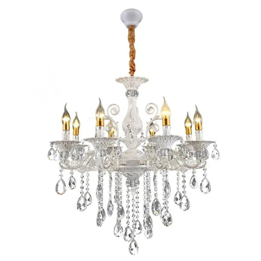 Candelabru Cristal SANSSOUCI Magno, 8xE14, Diametru 70cm, Alb